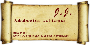 Jakubovics Julianna névjegykártya