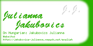 julianna jakubovics business card